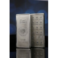 24K 50 GRM Sterling Silver Bar - 999 Purity 